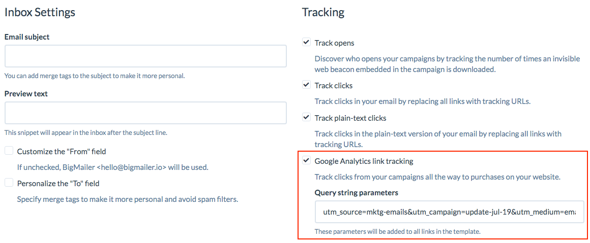 Google Analytics utm parameters tracking
