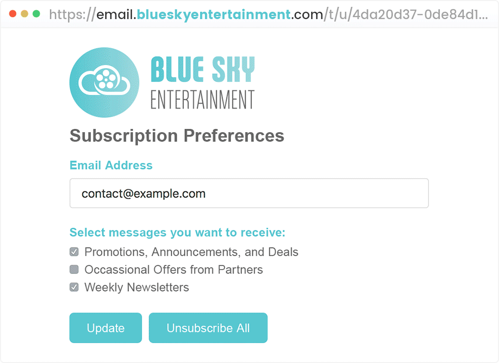 Custom Unsubscribe Pages