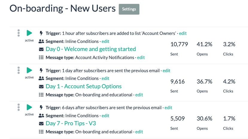 on-boarding email sequence - automation