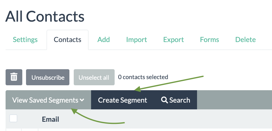 Manage Segments