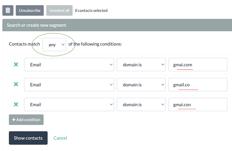 search for spam trap domains