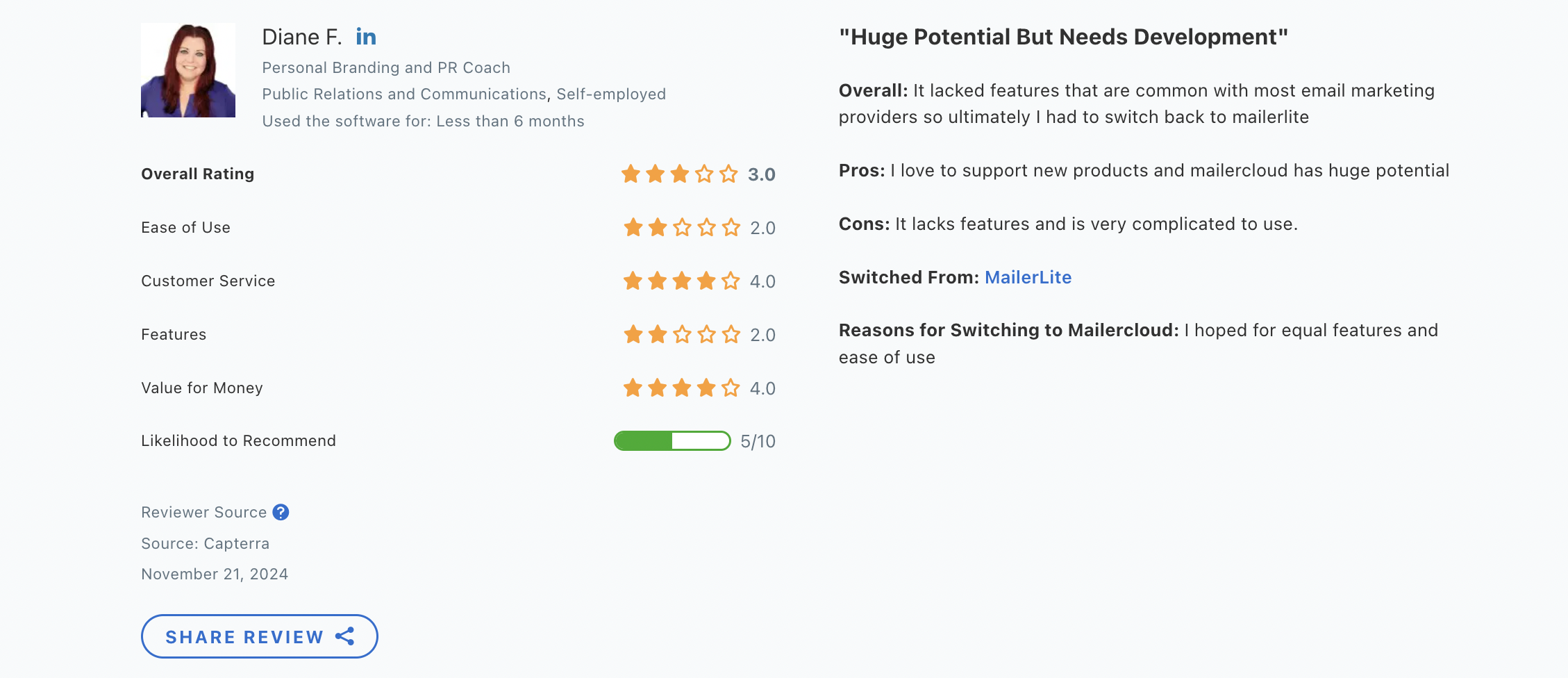 Diane F. review