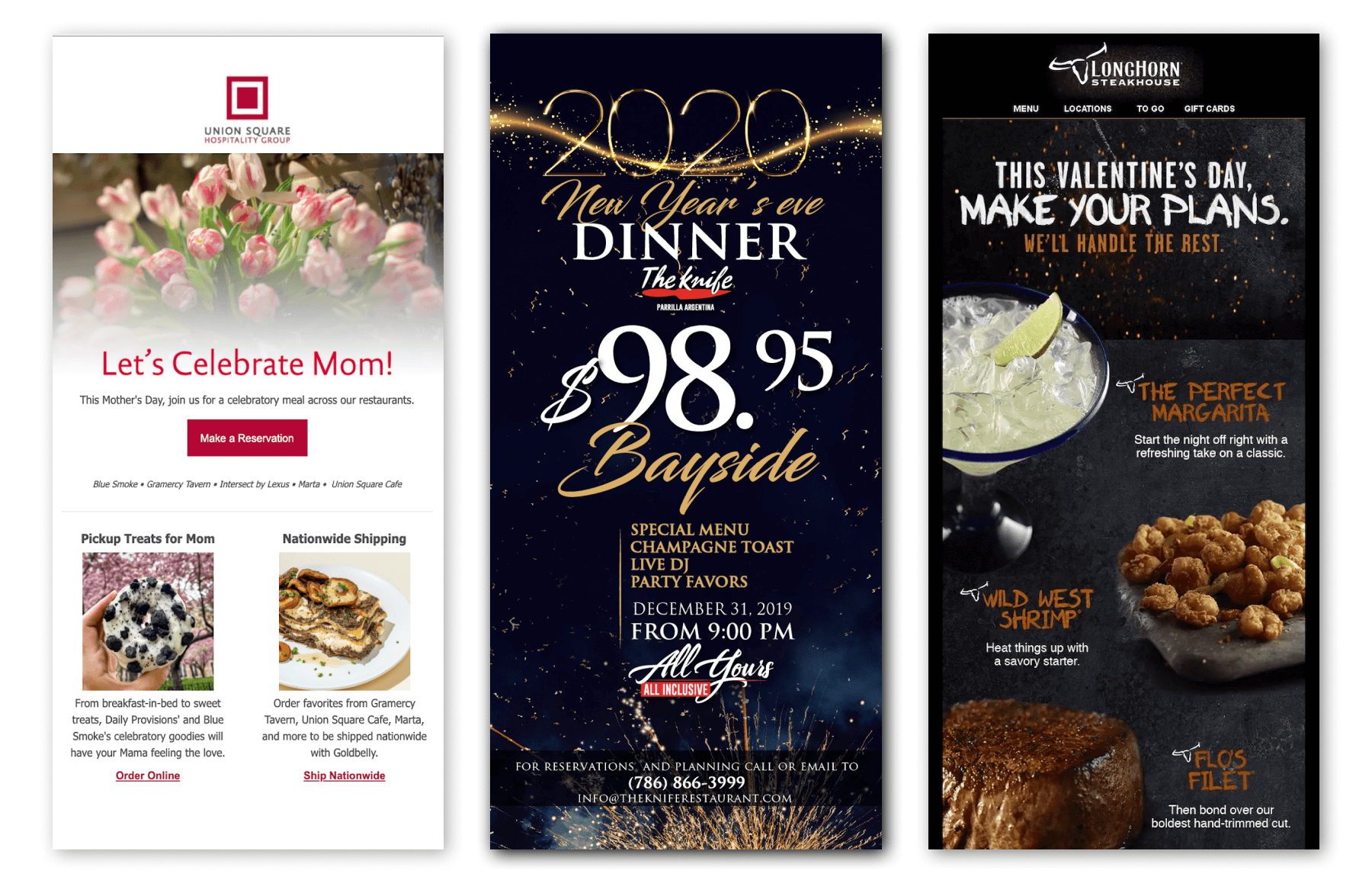 Reservations email marketing examples for restaurants