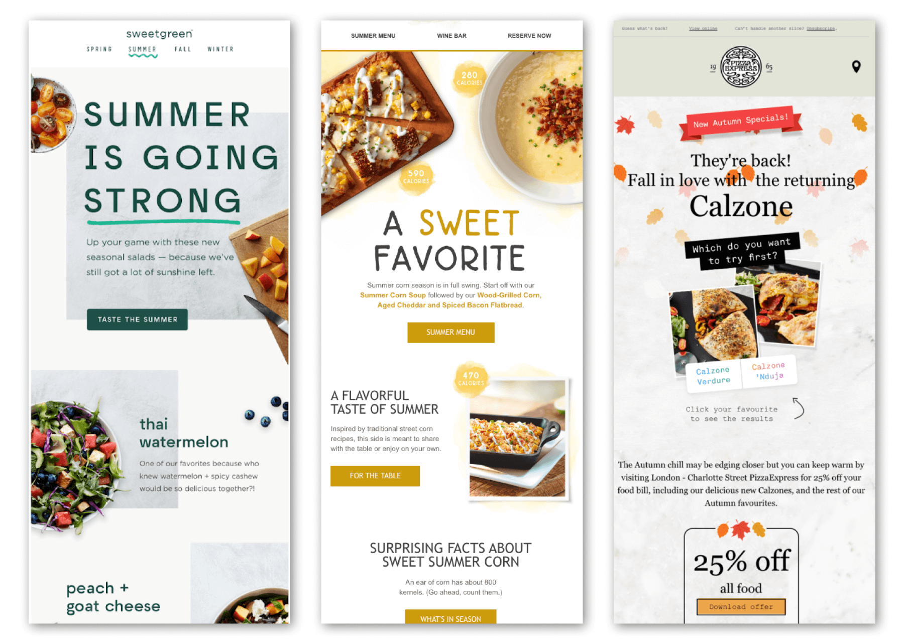 Seasonal promotions email marketing examples for restaurants