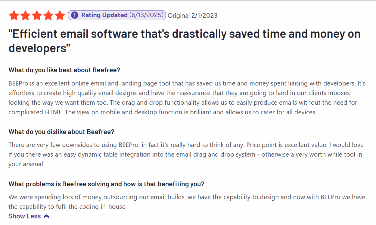BeeFree SDK review