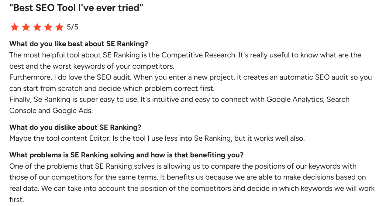 SE Ranking Review