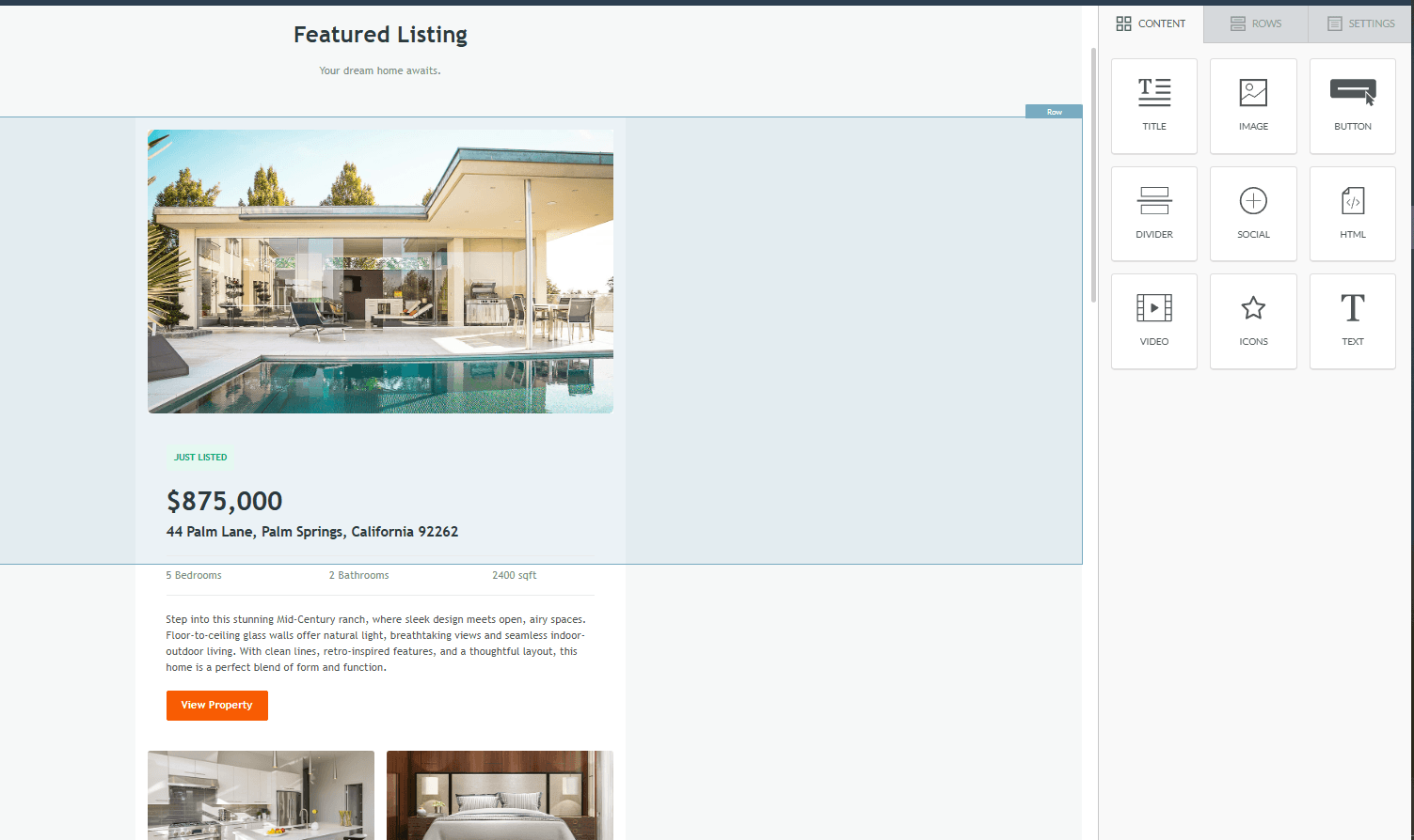 BigMailer Real Estate Template with dynamic block