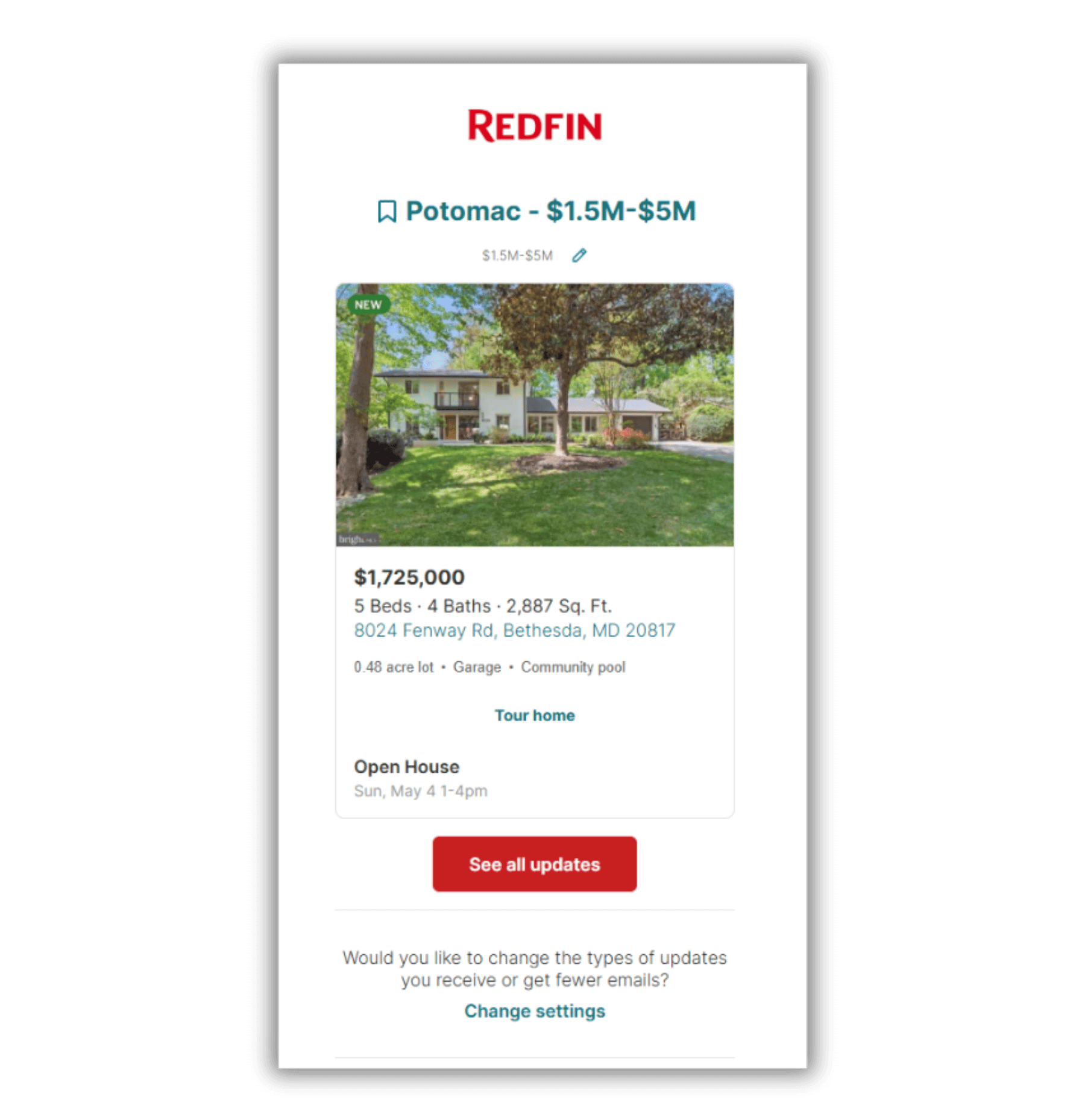 new listing real estate email marketing example