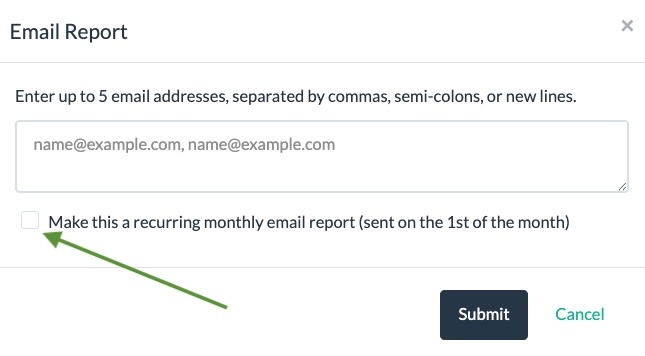 email report options